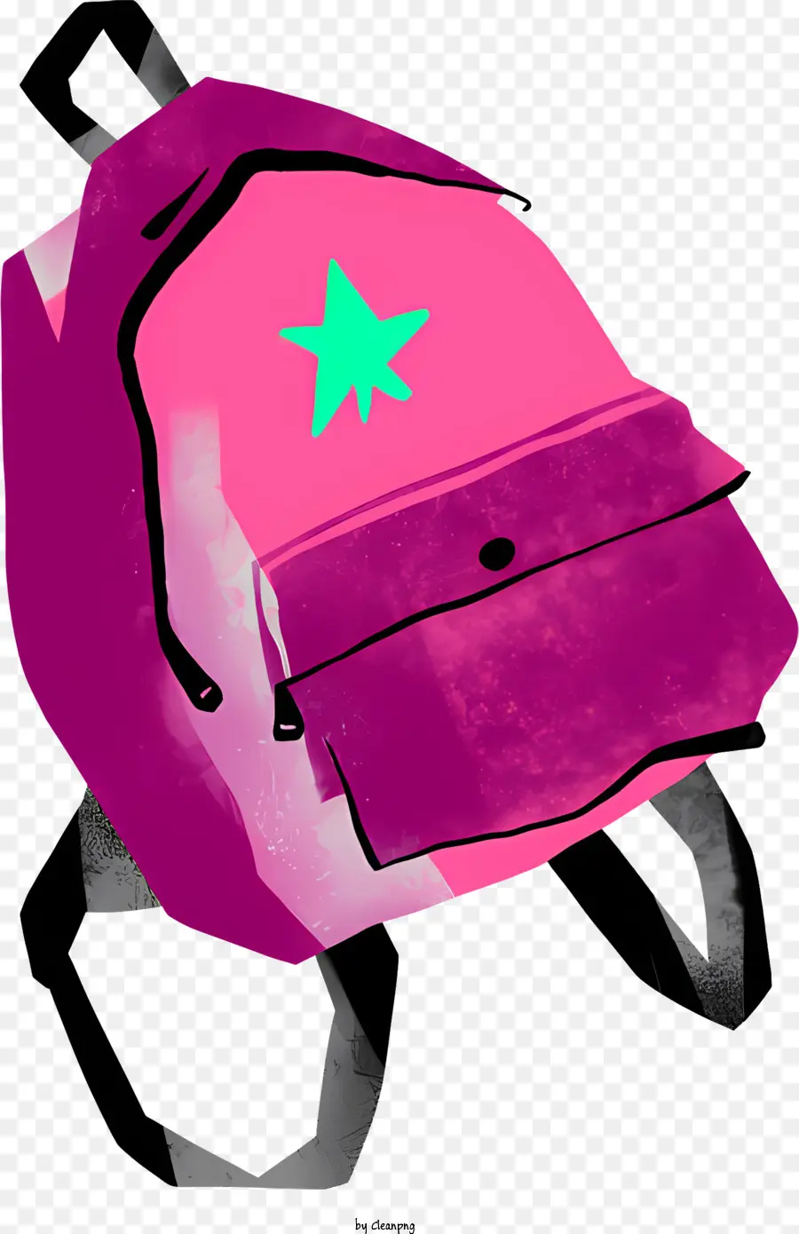 Mochila Cor De Rosa，Design De Estrela Verde PNG