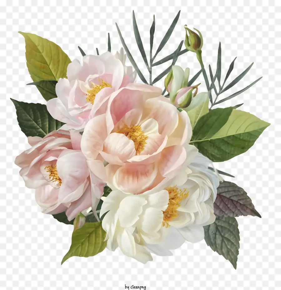 Rosas Rosa E Branco，Arranjo De Flores PNG