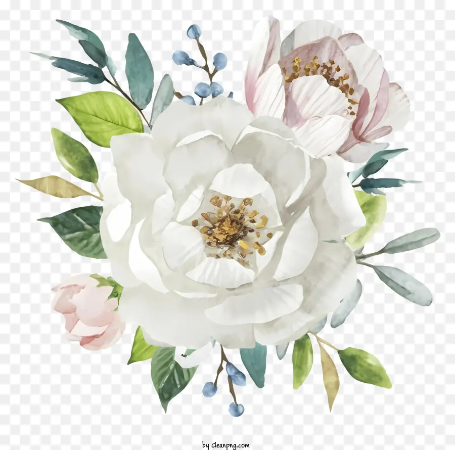 Buquê，Rosas Brancas PNG