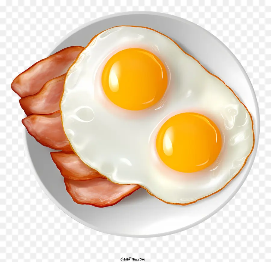 Café Da Manhã De Bacon E Ovo，Ovos Fritos E Bacon PNG