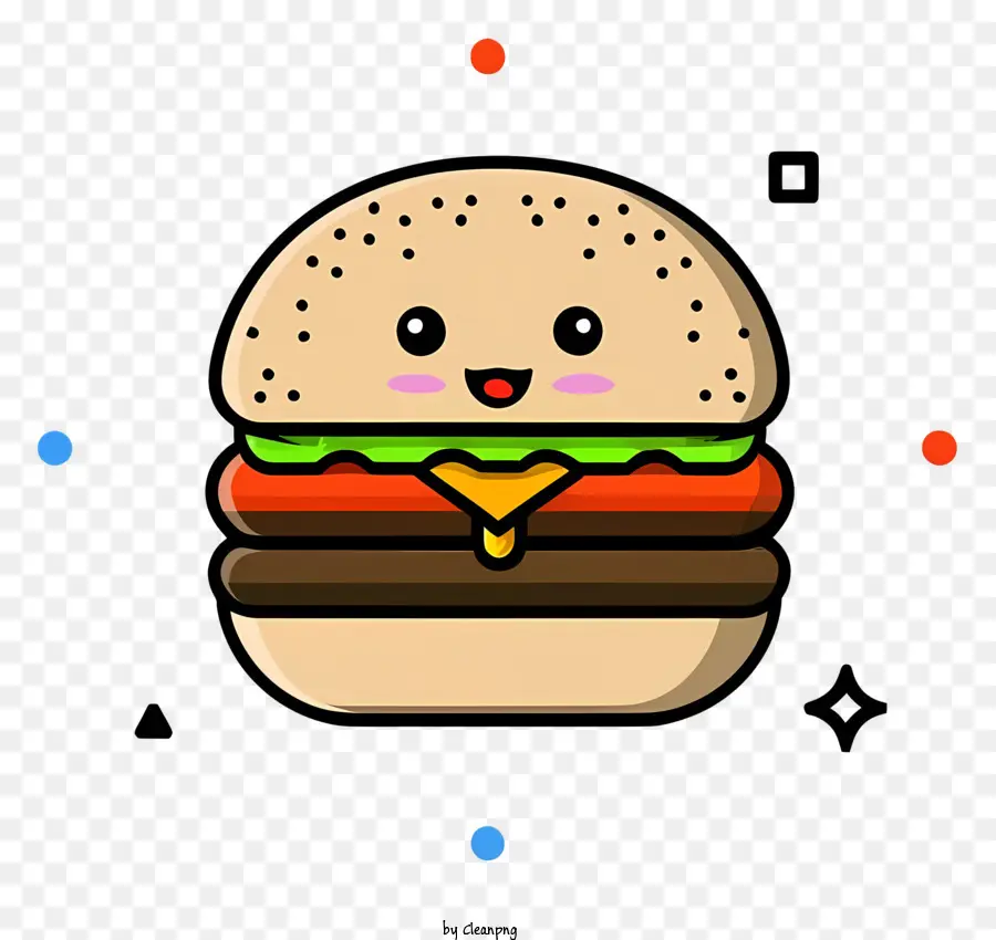 Hamburger，Smiley Face PNG
