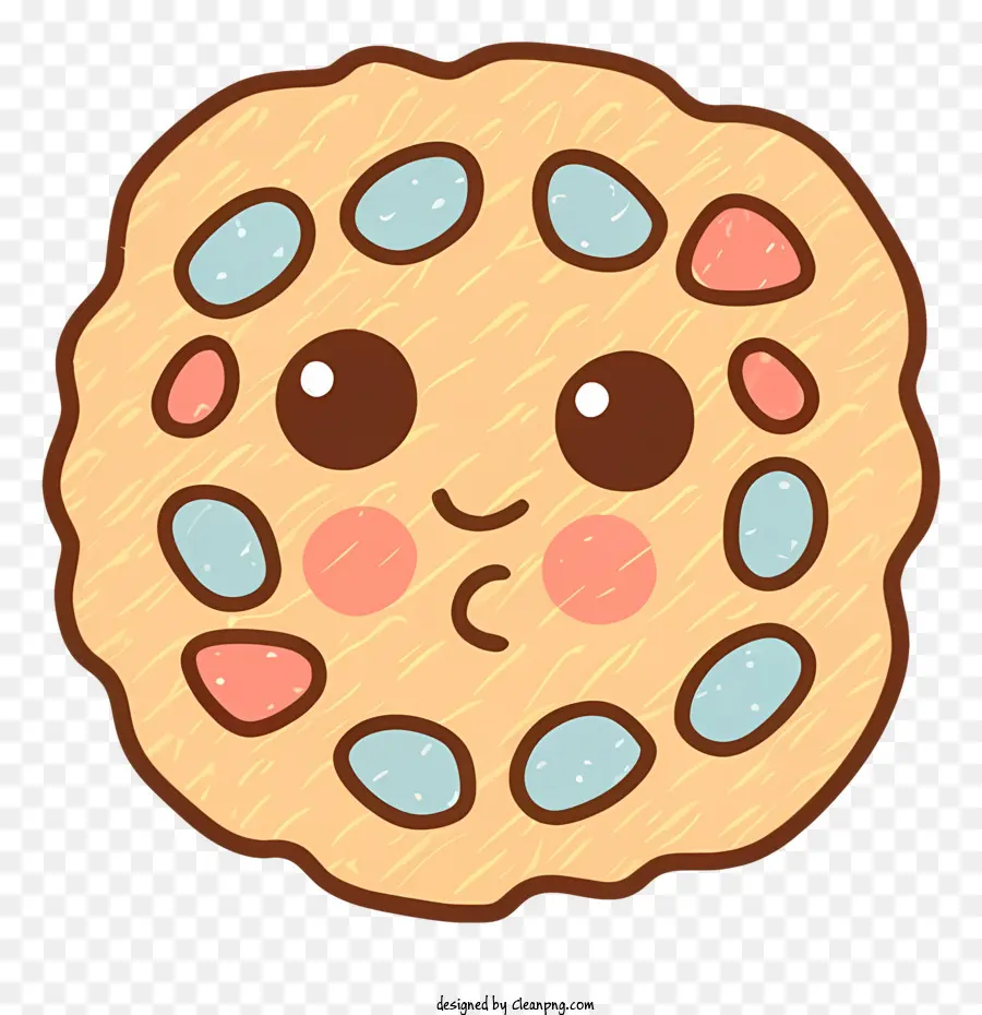 Chocolate Chip Cookie，Rosto A Sorrir PNG