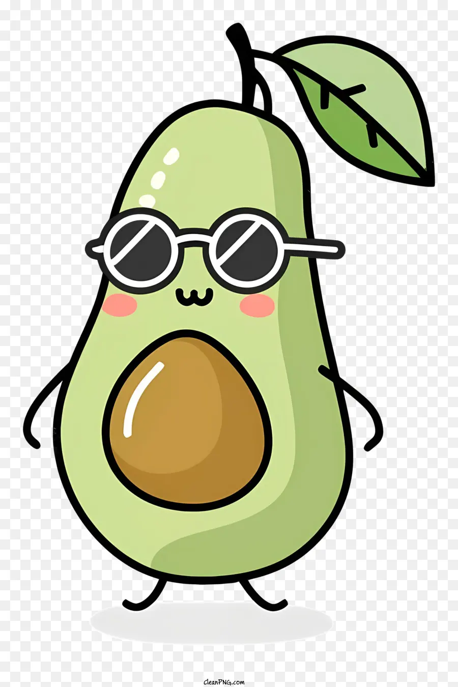 Abacate Com óculos De Sol，Cartoon De Abacate PNG