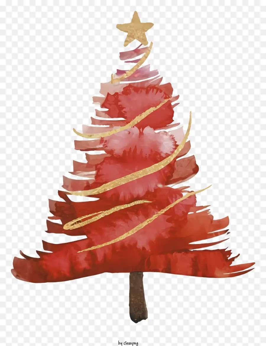 Pintura Em Aquarela，Vermelho árvore De Natal PNG