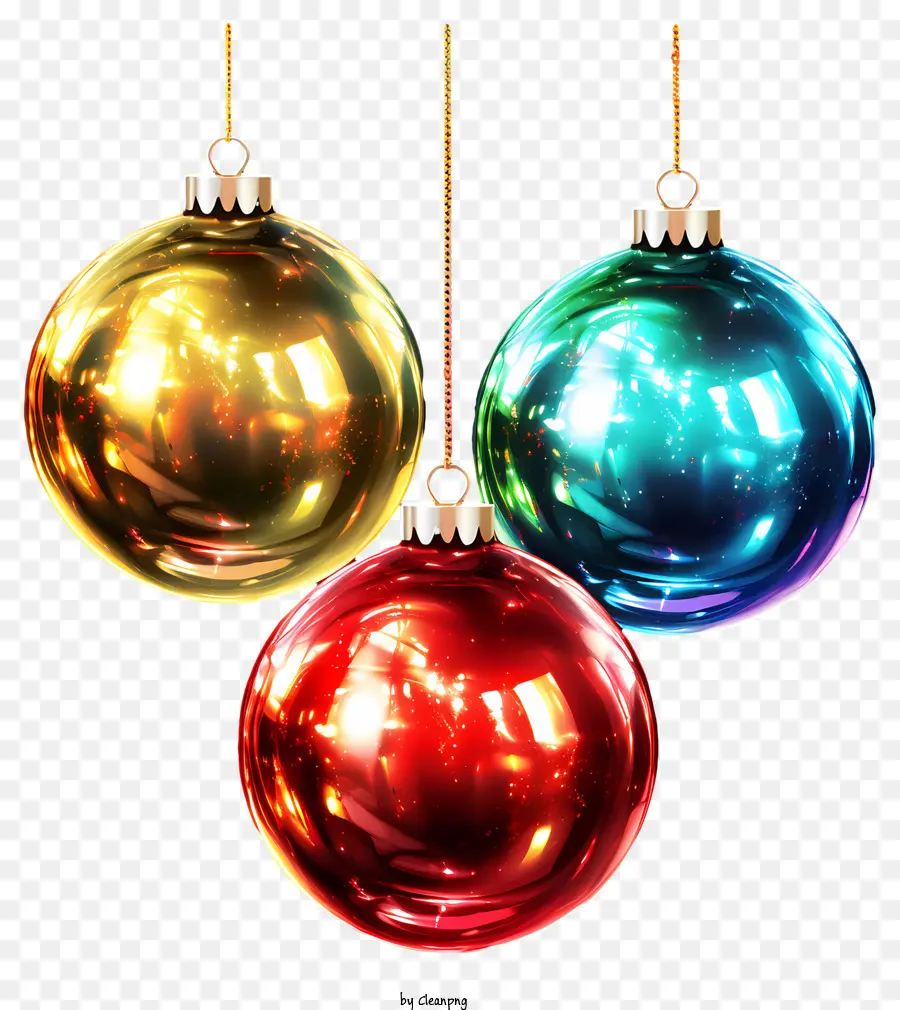 Bolinhas De Natal，Baubles De Ouro PNG