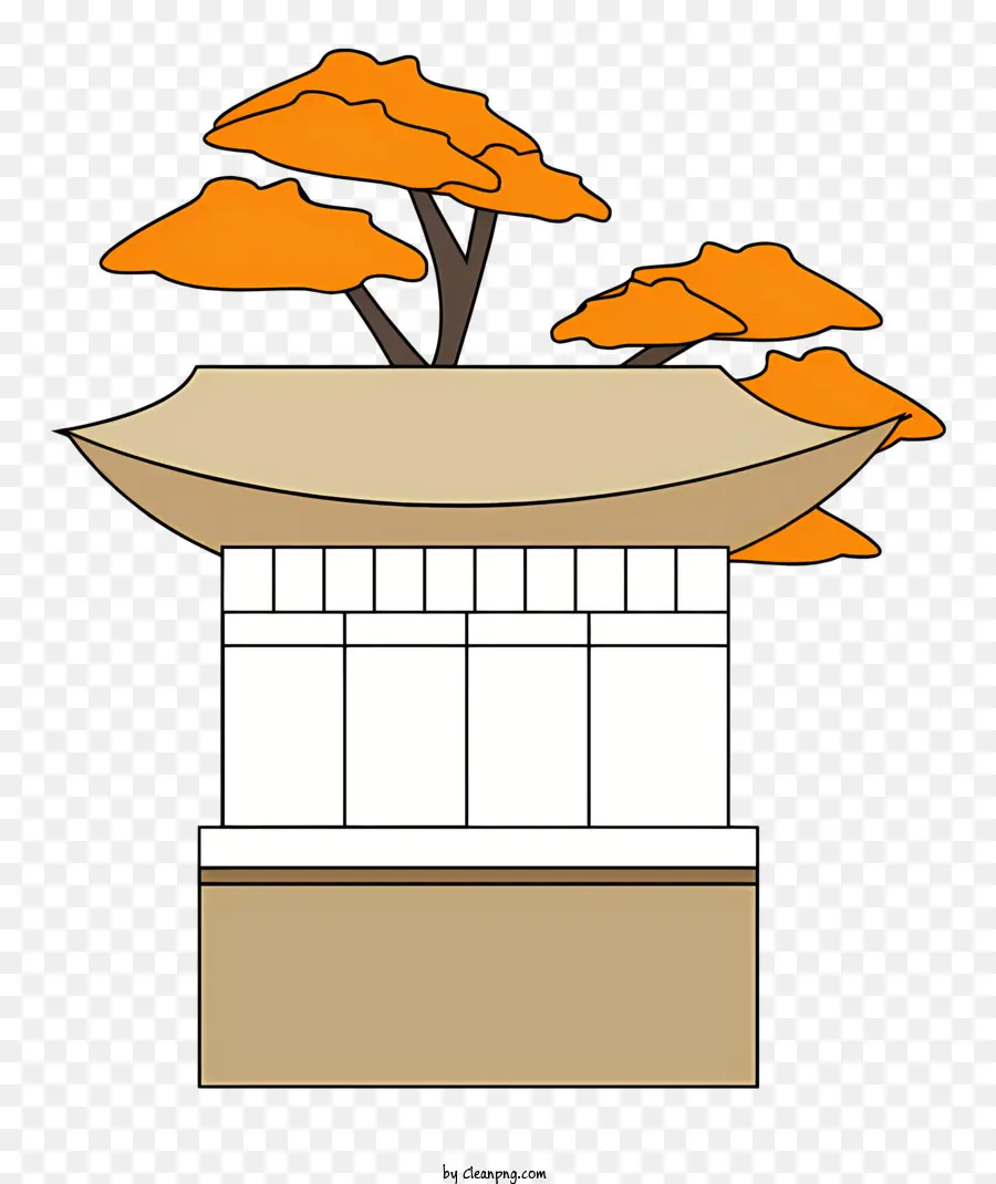 Pequeno Pagode，árvore Na Estrutura PNG