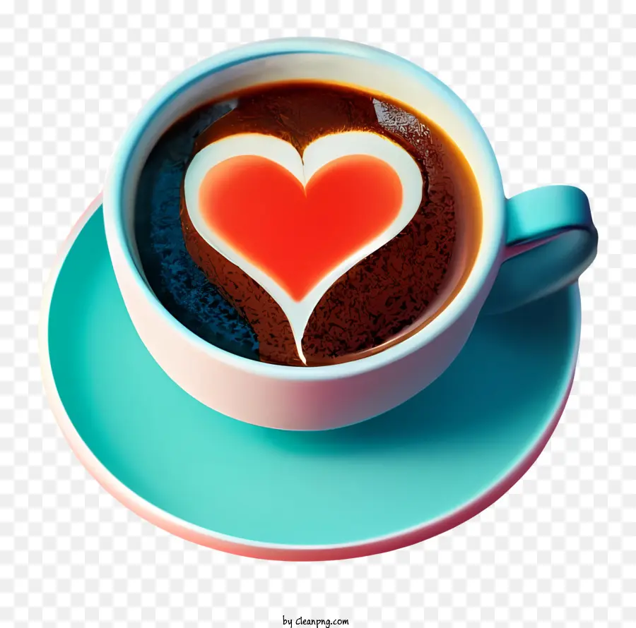 Xícara De Café，Forma De Coração PNG