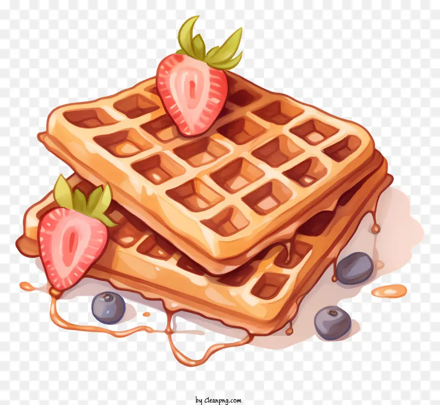 Waffles，Morangos PNG