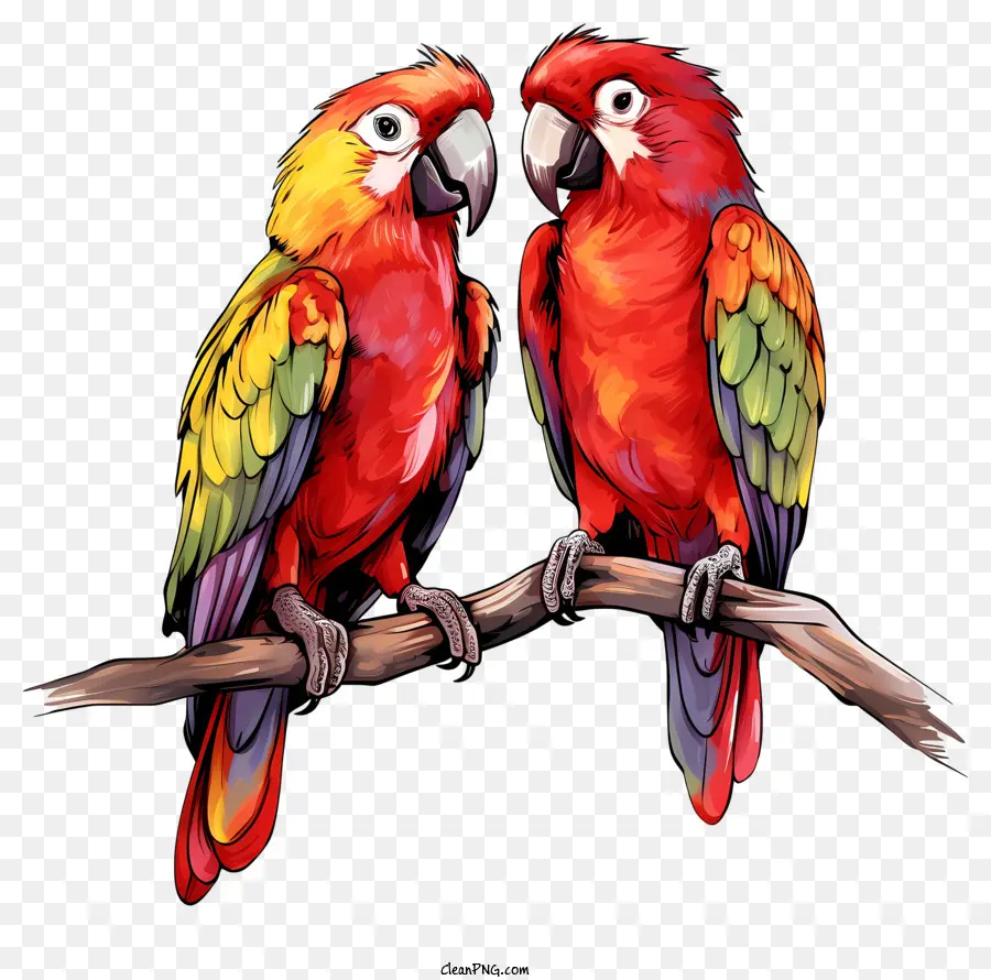 Papagaios，Pássaros Coloridos PNG