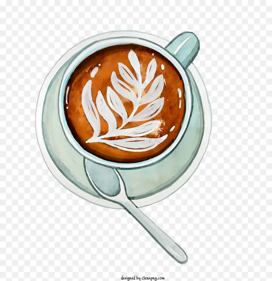 Latte Art，Xícara De Café PNG