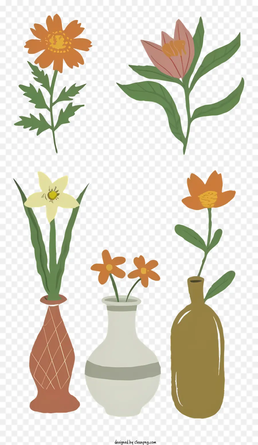 Vasos，Flores PNG