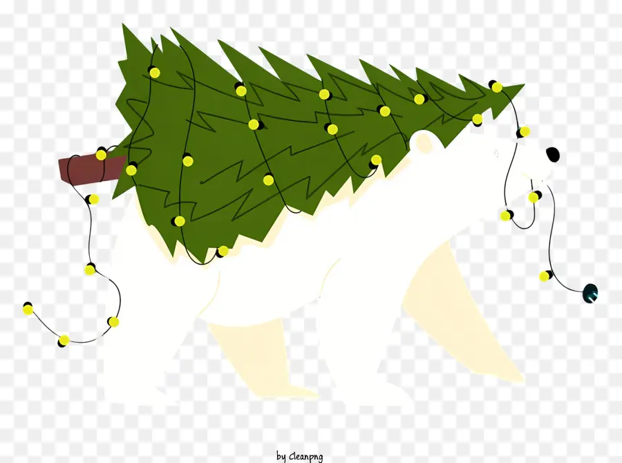Urso Branco，árvore De Natal PNG