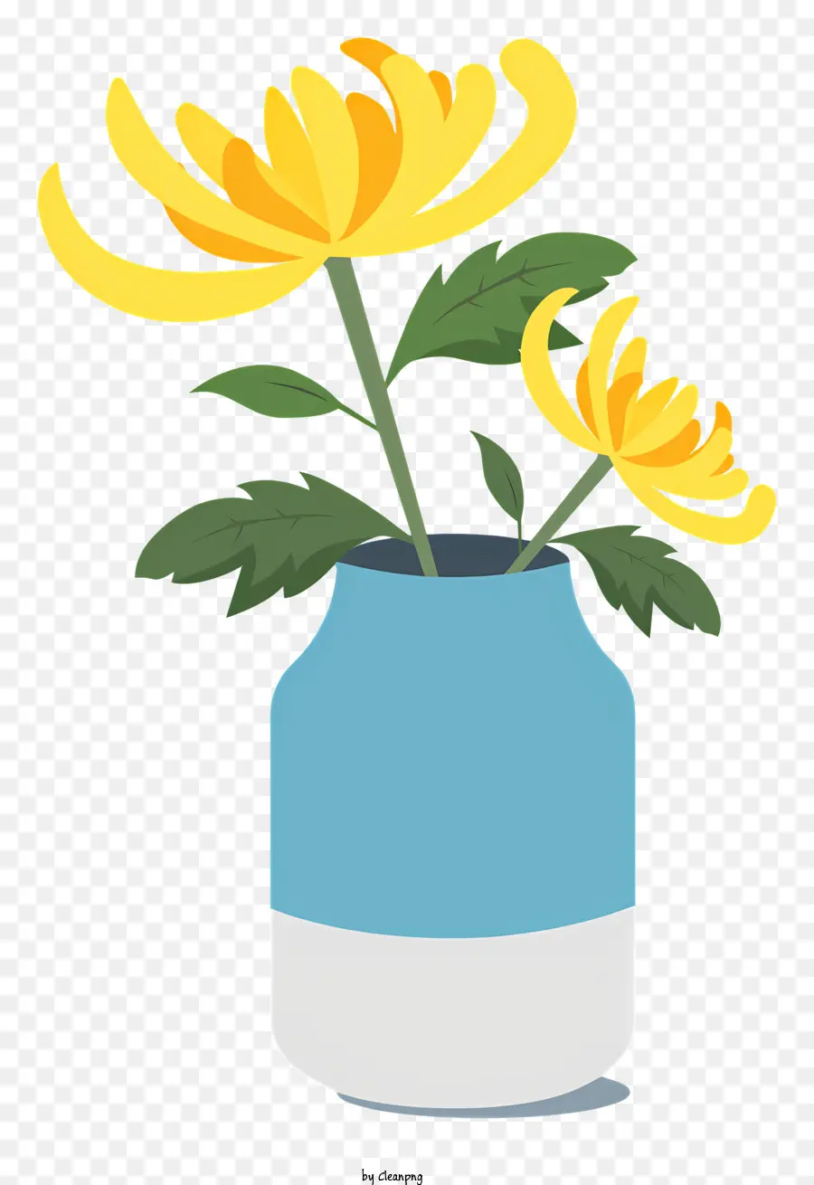 Vaso，Flores Amarelas PNG