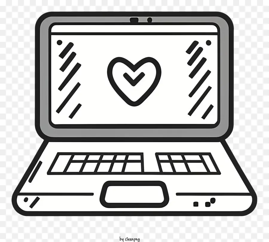 Laptop，Forma De Coração PNG