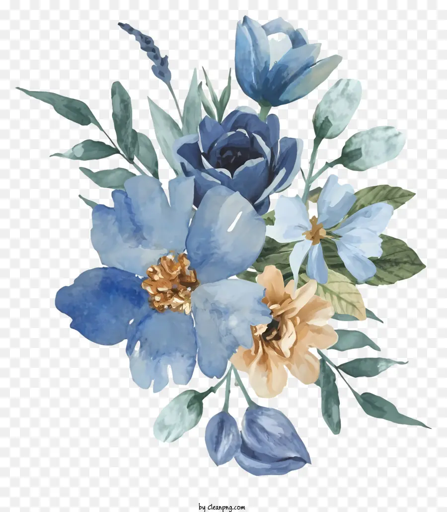 Flores Azuis，Flores De Laranja PNG