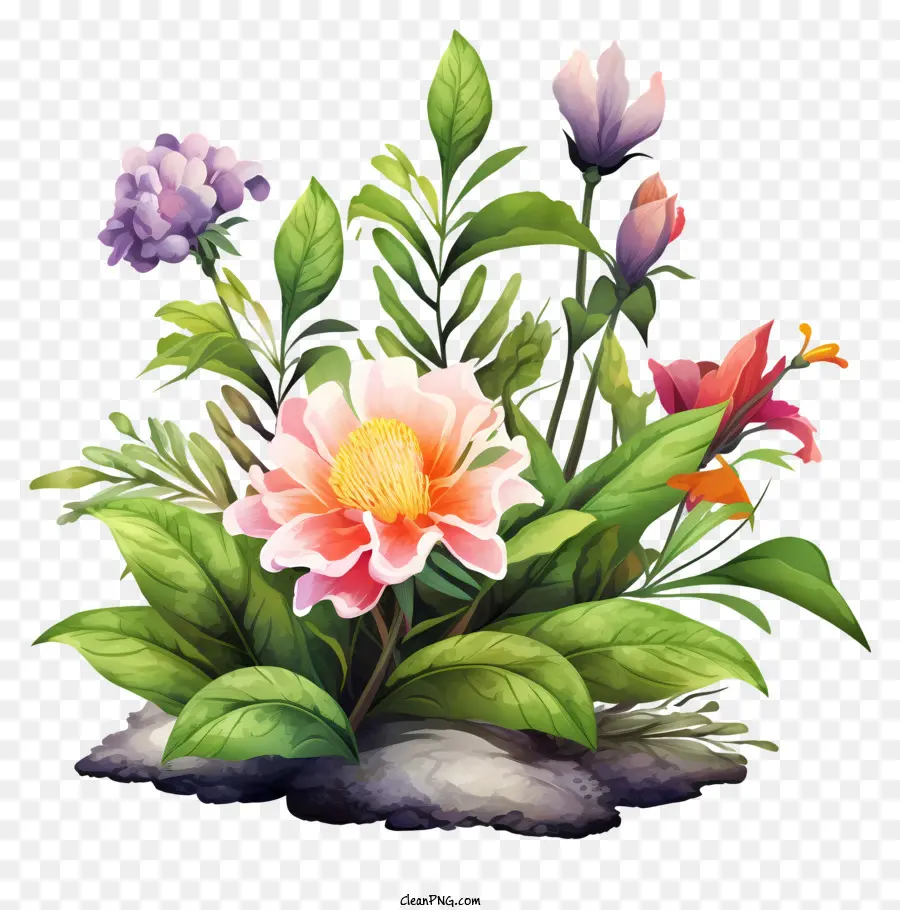 Flores Coloridas，Grupo De Flores PNG