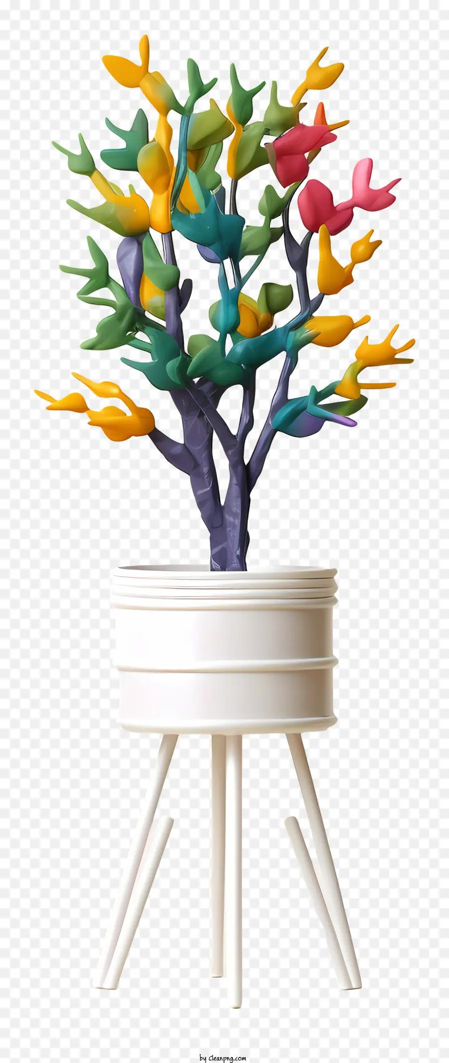 árvore，Folhas Coloridas PNG