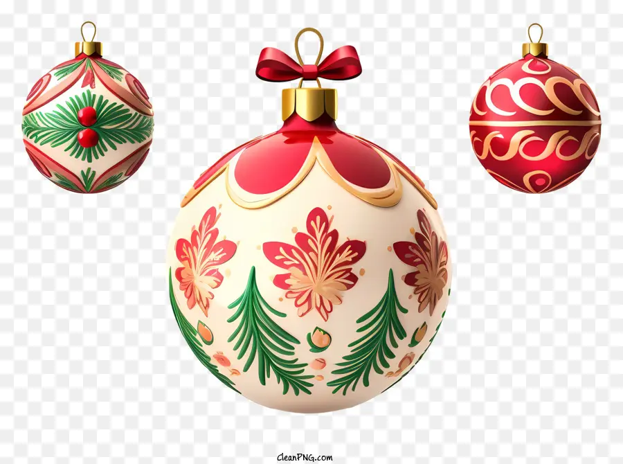 Ornamento Vermelho E Dourado，Enfeites De Natal PNG