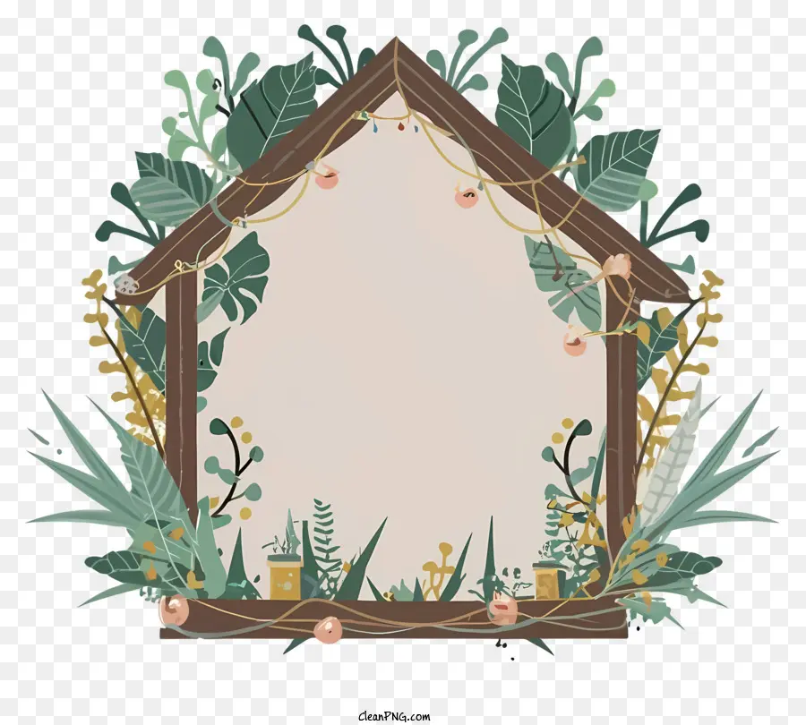 Moldura Floral，Casa Doodle PNG