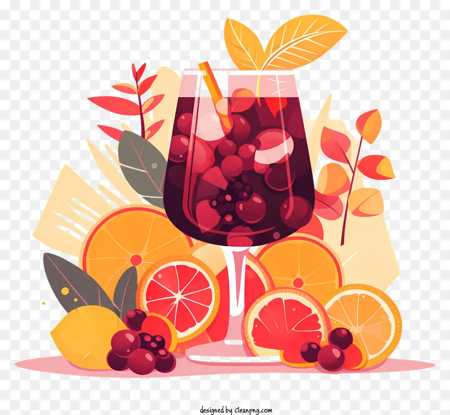 Ponche De Frutas，Laranja E Baga PNG