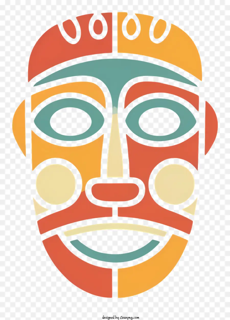 Máscara Colorida，Máscara De Madeira PNG