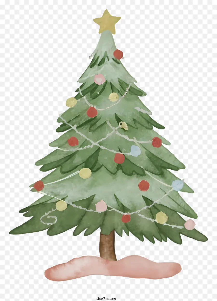 árvore De Natal，Papel De Aguarela PNG