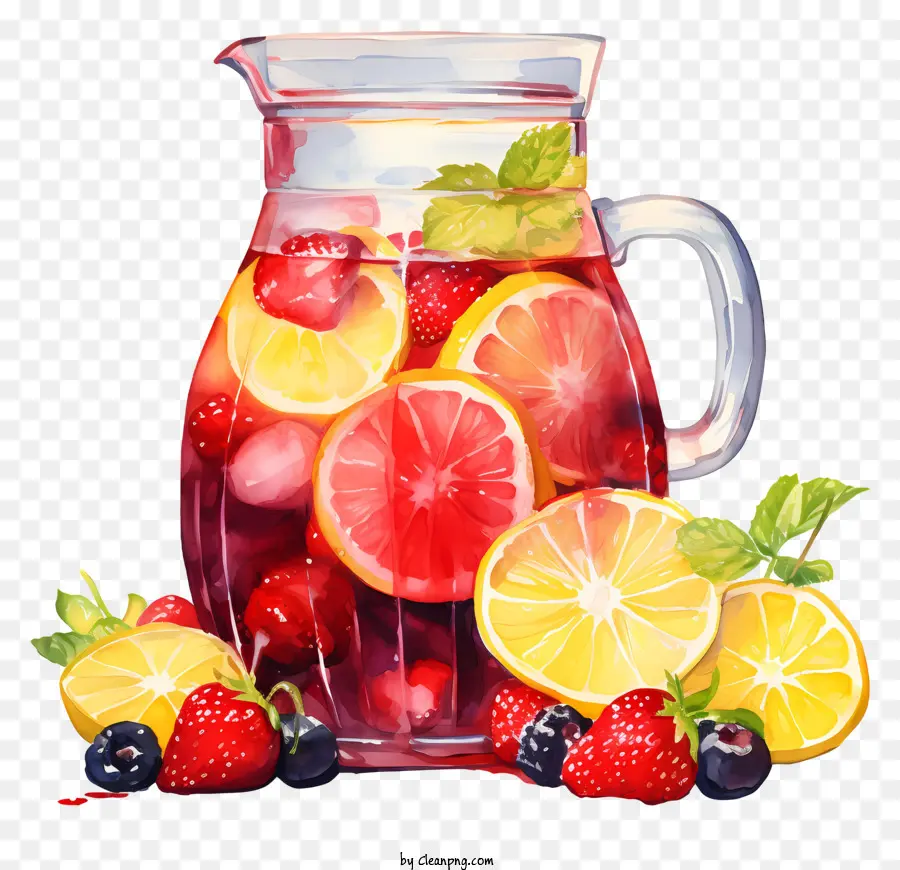 Frutas Frescas，Jarro De Vidro PNG