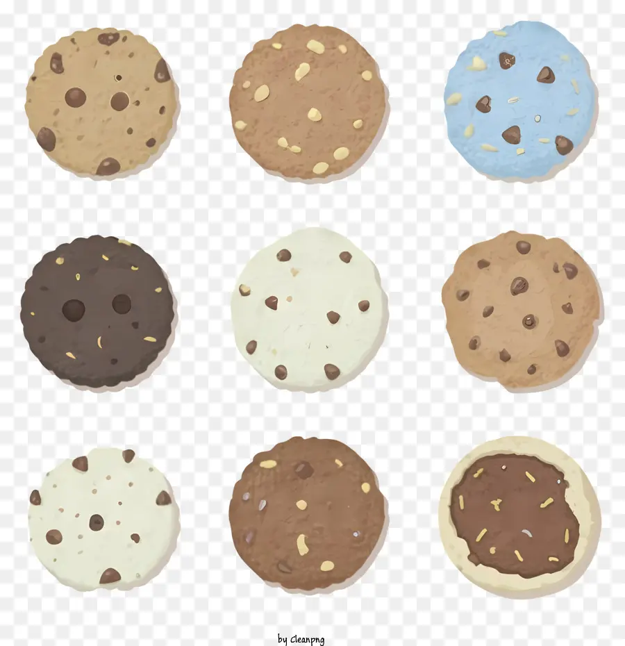Chocolate Chip Cookies，Vários Tipos De Cookies PNG