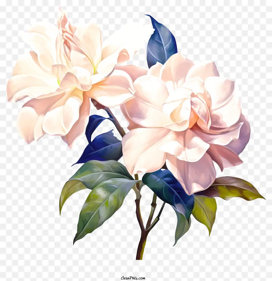 Pintura，Flor Branca PNG
