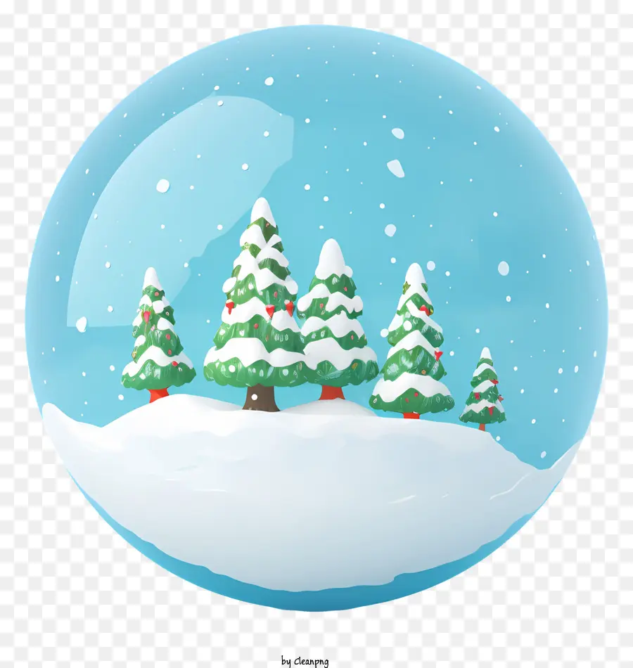 Globo De Neve，Globo De Neve Com árvores PNG