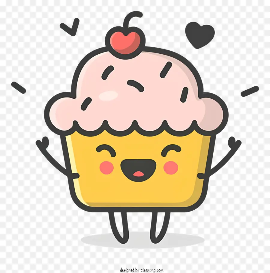Bonito Cupcake，Cupcake Com Cereja PNG