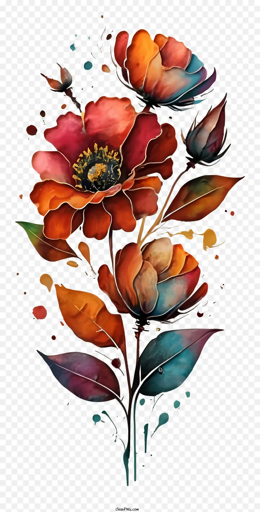 Flores Coloridas，Buquê Vibrante PNG