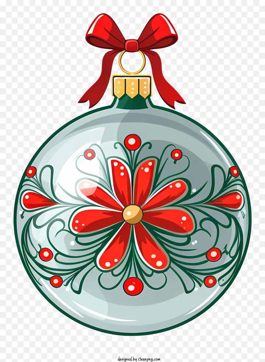 Enfeite De Natal，Ornamento Vermelho E Verde PNG