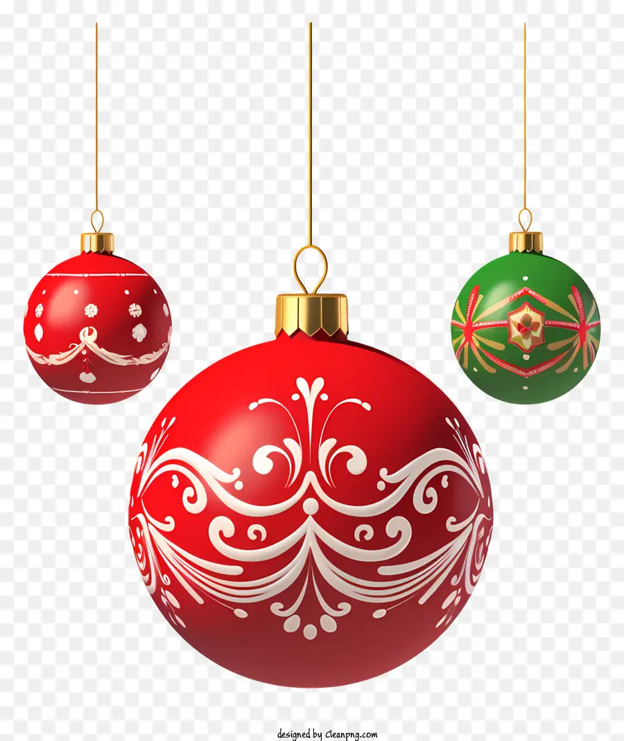 Enfeites De Natal，Decoração Vermelha E Verde PNG