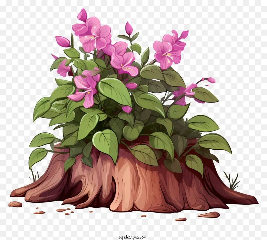 Toco De árvore，Flores Cor De Rosa PNG