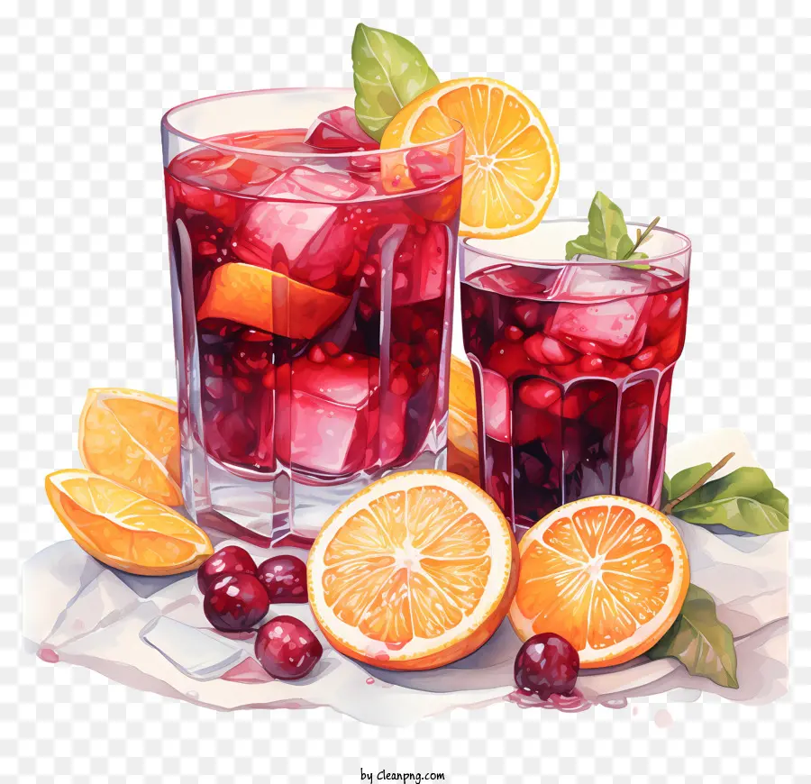 Vinho Tinto，Fatias De Laranja PNG