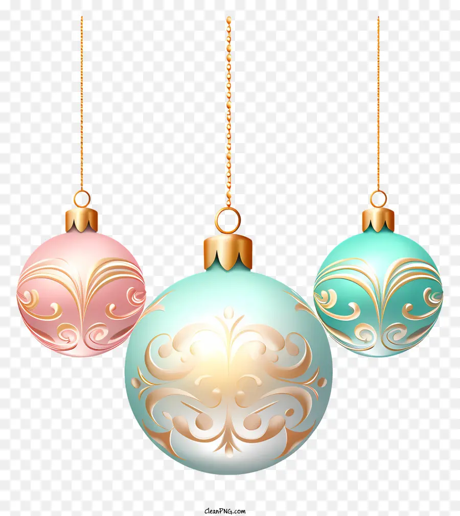 Bolas De Natal，Decorações Ornamentadas PNG