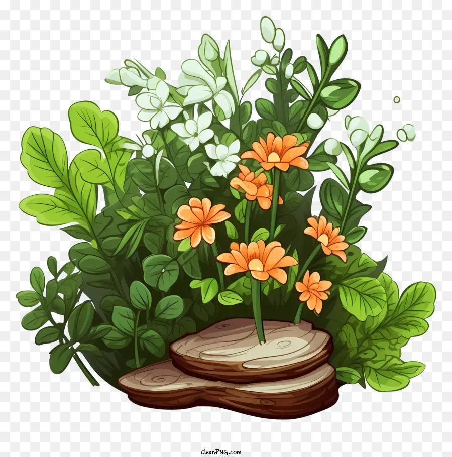 Plantas，Flores Brancas PNG