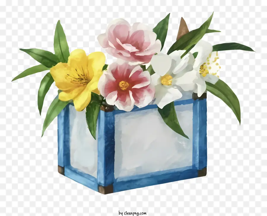 Pintura Em Aquarela，Caixa De Flores PNG