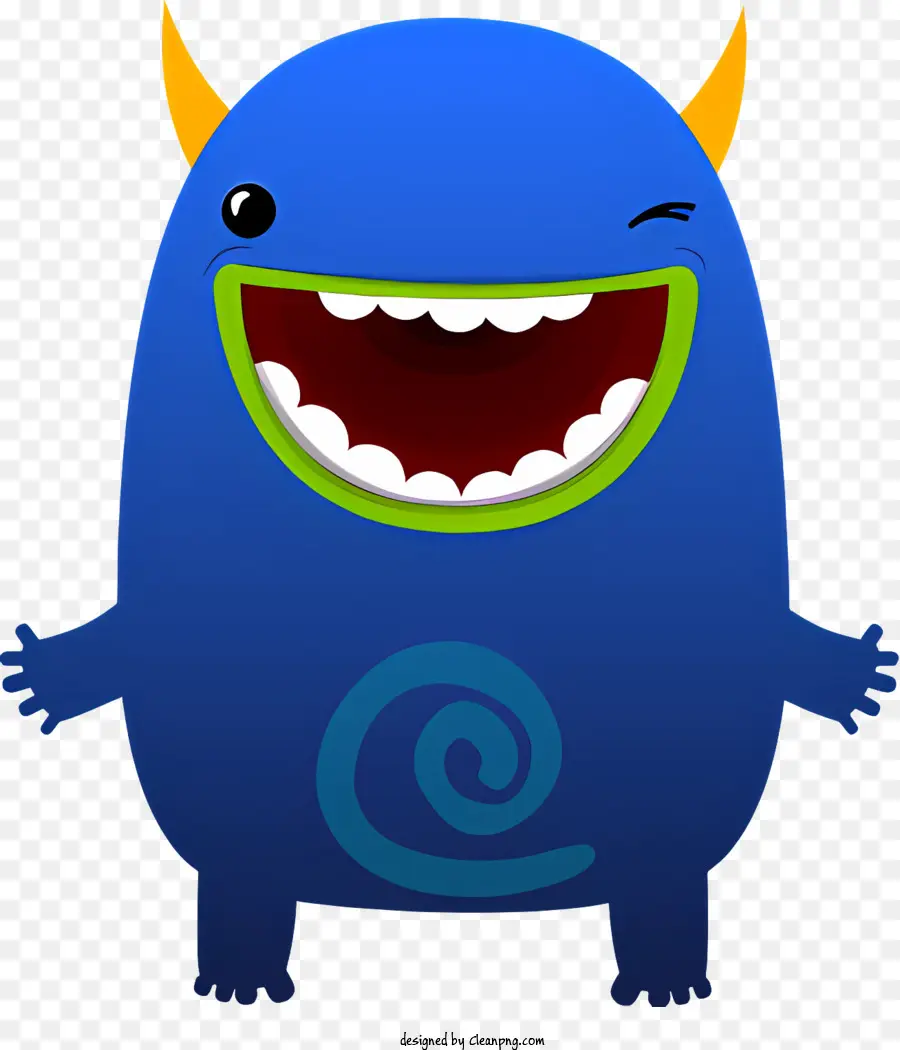 Monstro Azul，Chifres PNG