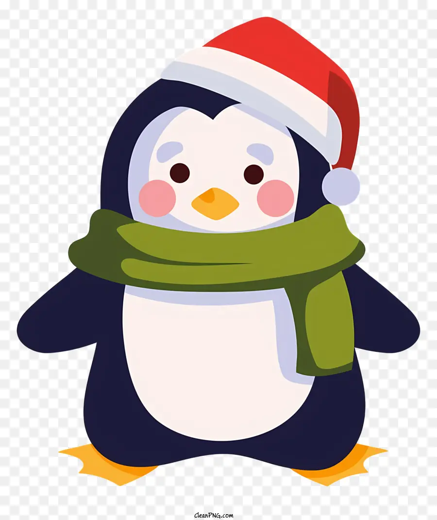 Pinguim Bonito，Chapéu De Papai Noel PNG