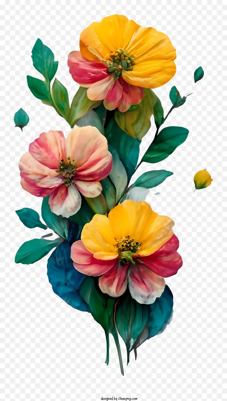 Flores Coloridas，Buquê PNG