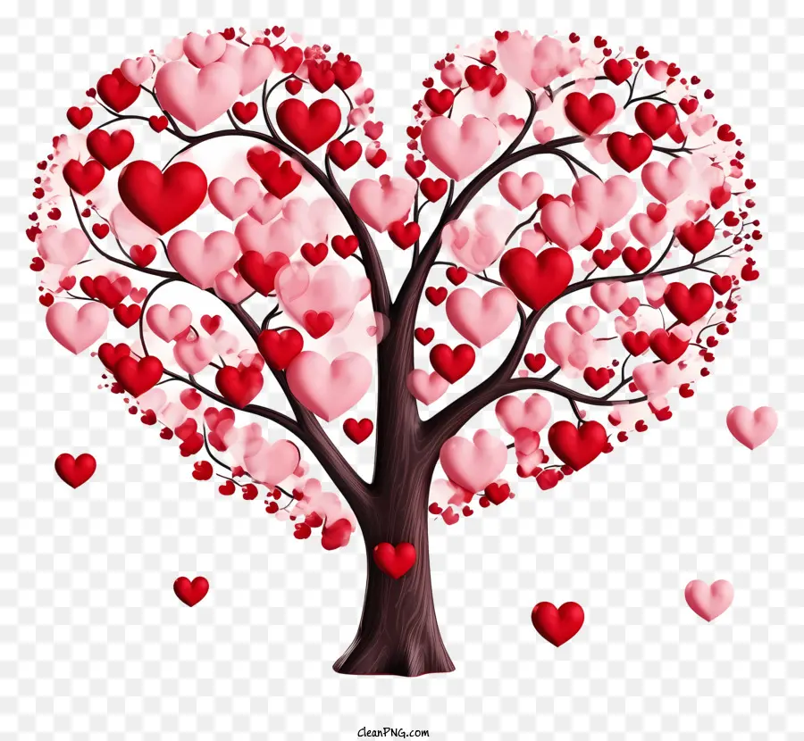 Heartshaped árvore，Coração Vermelho PNG