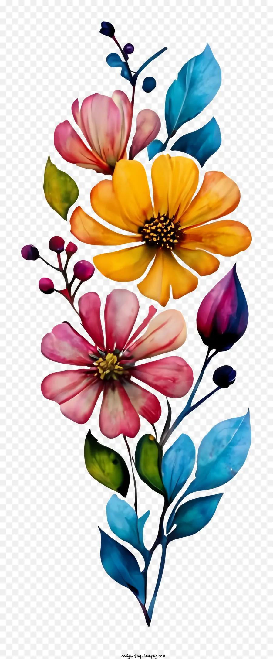 Pintura Em Aquarela，Bouquet Of Flowers PNG