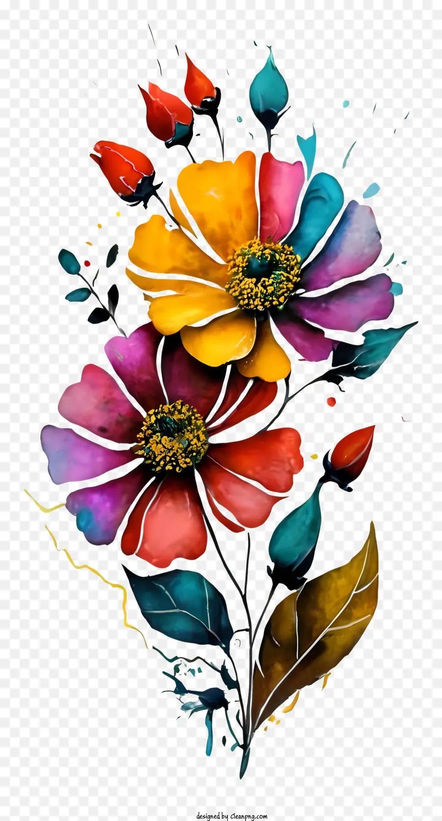 Flores Coloridas，Buquê PNG