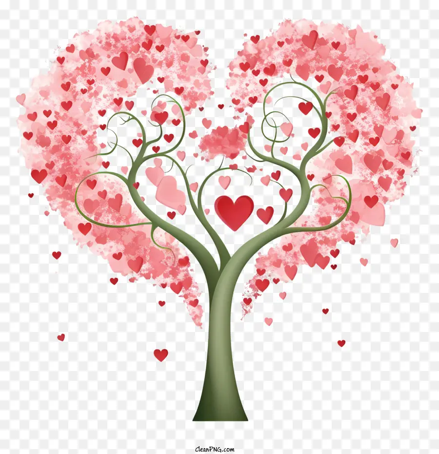 Coração árvore，Folhas De Rosa PNG