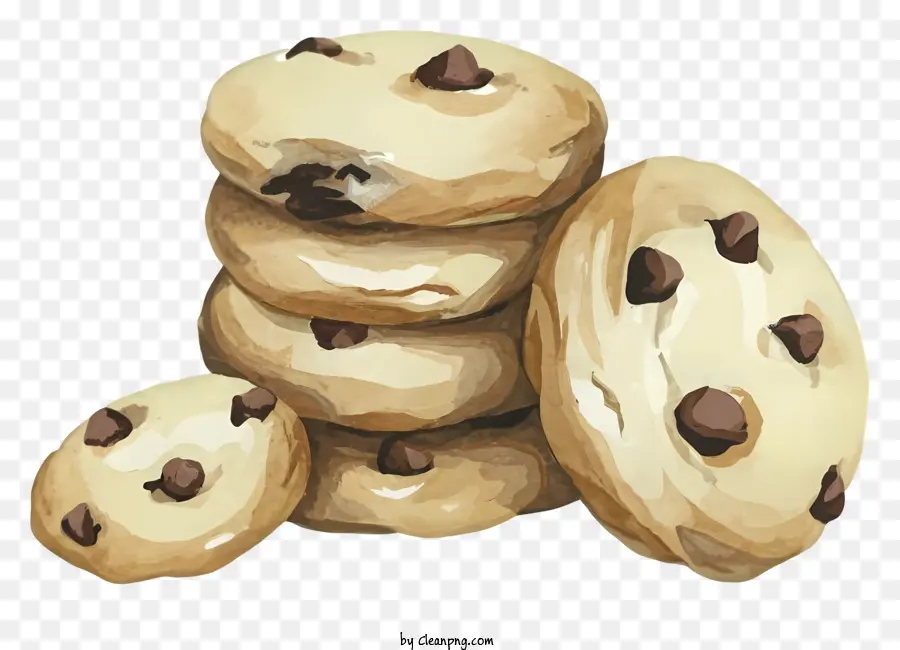 Chocolate Chip Cookies，Lanche PNG
