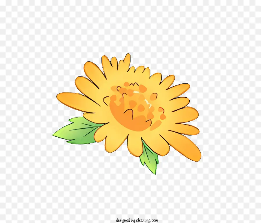 Flor Amarela，Haste única PNG