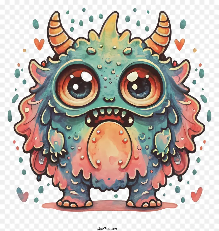 Desenho Animado Monster，Pêlo Azul PNG