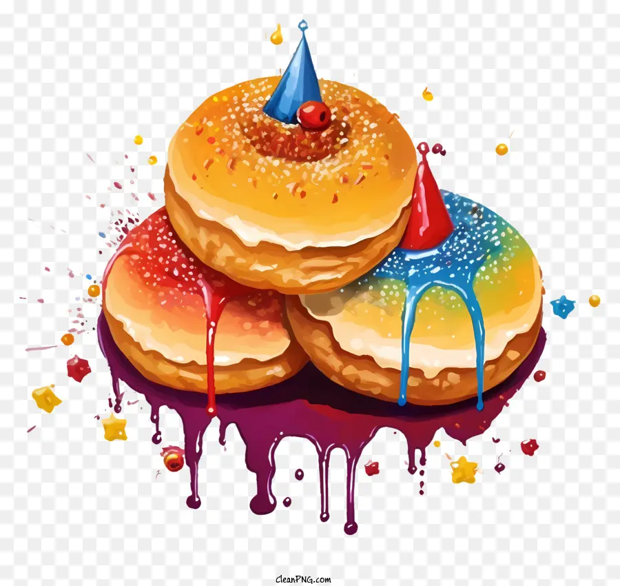 Donuts，Geada Arco íris PNG